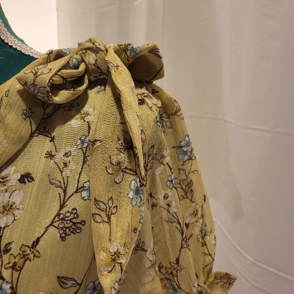 💚💛Favlux Puff Sleeved Ruffle Sage Mini Dress- Medium - Picture 4 of 12